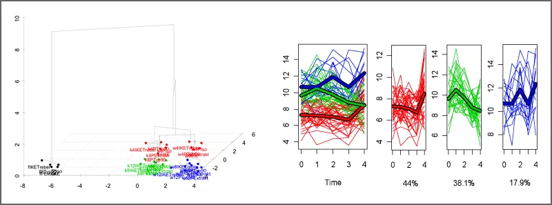 Cluster analysis on a factor map and of time series data